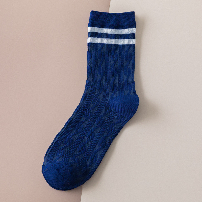 Girls Plaid Socks Crew Socks Cotton Socks Spring Tide Ins Stripe Stockings Female Socks Japanese Socks Tide Street